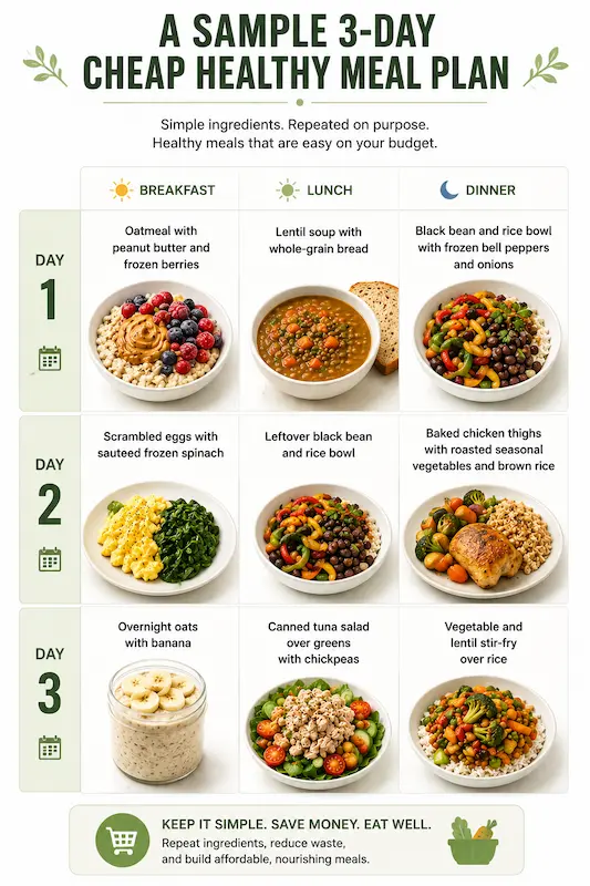 3 day cheap healthy meal plan