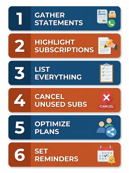 how to do a subscription audit frugal living tips step by step process guide